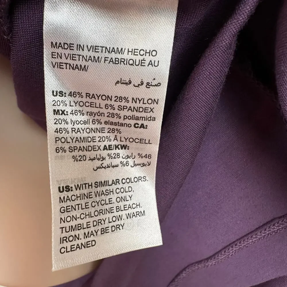 NEW Chico's Knit Blouse Top Split Sleeve 3/4 Sleeve Boatneck Purple Chico 1 US M